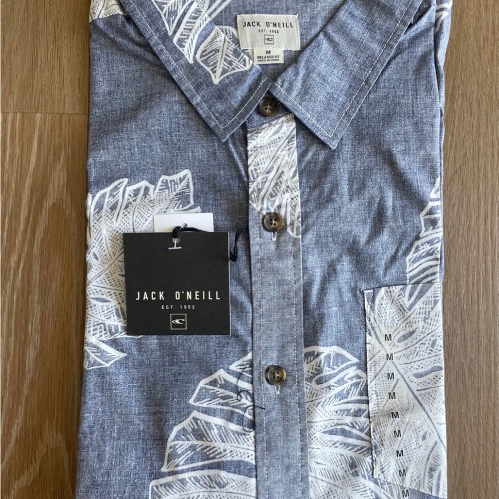 O'Neill Mens Shirt Blue Size Medium Aloha Life Short Sleeve Buttoned Relaxed Fit - Picture 6 of 6